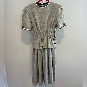 Saw after vintage designer Ronnie Heller gray dress size 4 VINTAGE GOODNESS